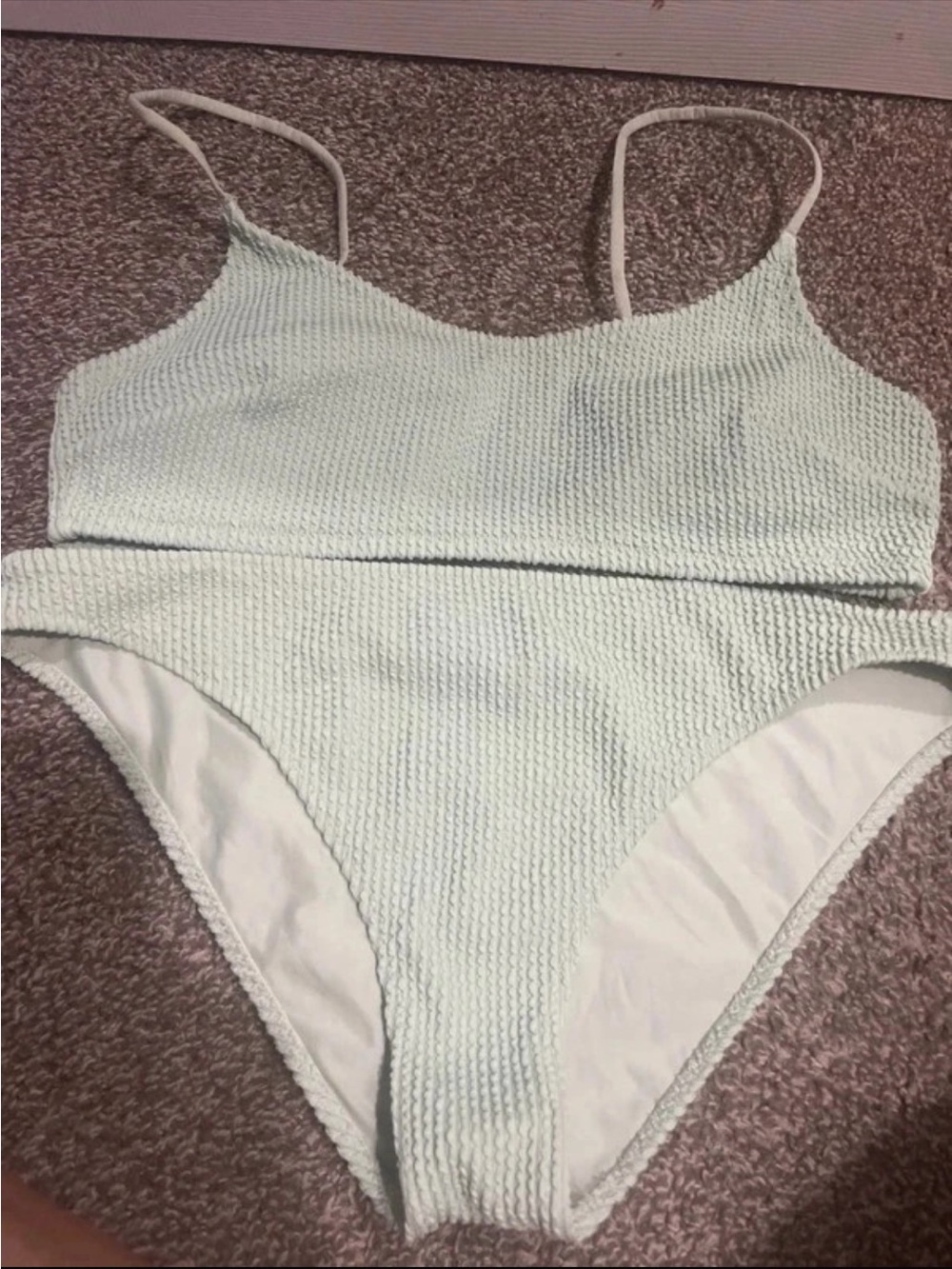Light Mint Textured One-Piece Swimsuit